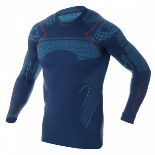 Футболка Brubeck Thermo Nilit Heat черный/голубой мужская в Ставрополе