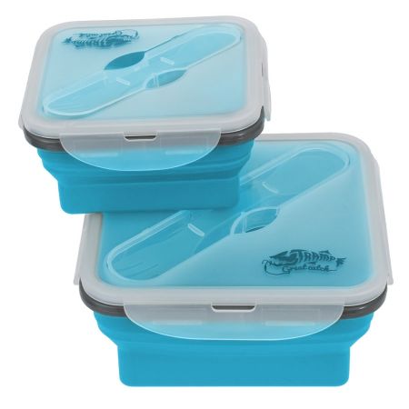 Контейнер Tramp силиконовый с ловилкой 1000мл.TRC-145 аквамарин