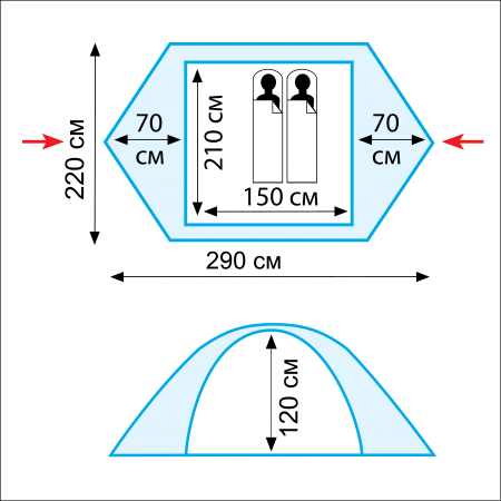 Палатка Tramp Nishe 2 зеленый