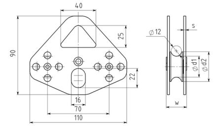  Блок-ролик Вертикаль Тандем дюраль с подшипником  в Ставрополе  