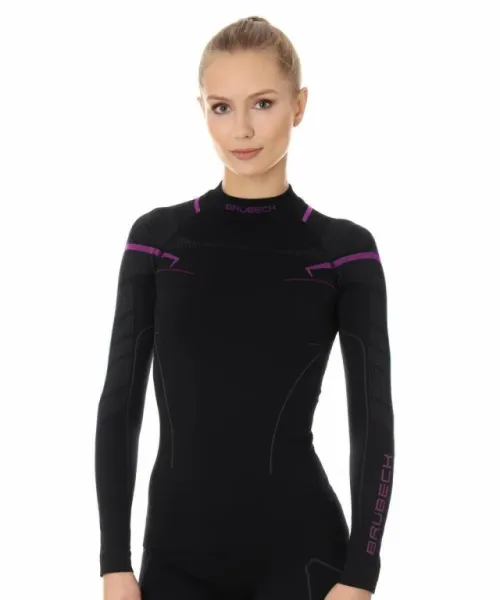 Футболка Brubeck Thermo Nilit Heat черный/розовый женская в Ставрополе