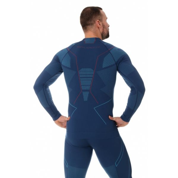 Футболка Brubeck Thermo Nilit Heat черный/голубой мужская в Ставрополе