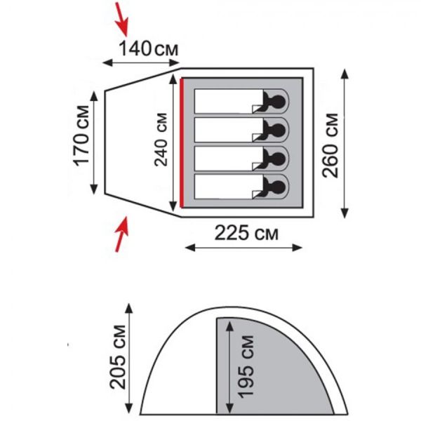 Палатка Tramp Bell 4 V2 песочный