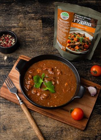 Консервы мясорастительные стерилизованные рубленые "Гуляш из говядины"