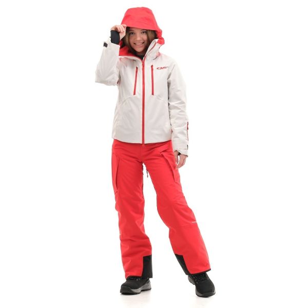 Куртка горнолыжная Dragonfly утепленная Gravity Premium Woman Gray-Red в Ставрополе